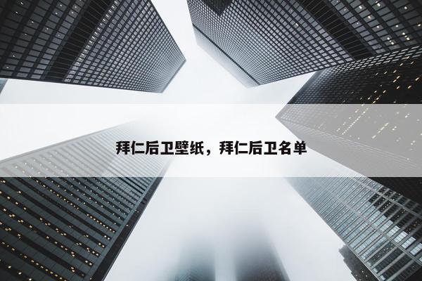 拜仁后卫壁纸，拜仁后卫名单