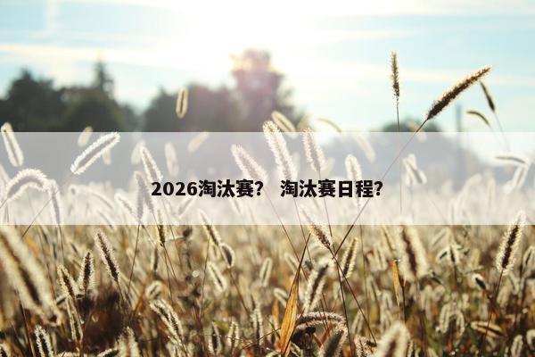 2026淘汰赛？ 淘汰赛日程？