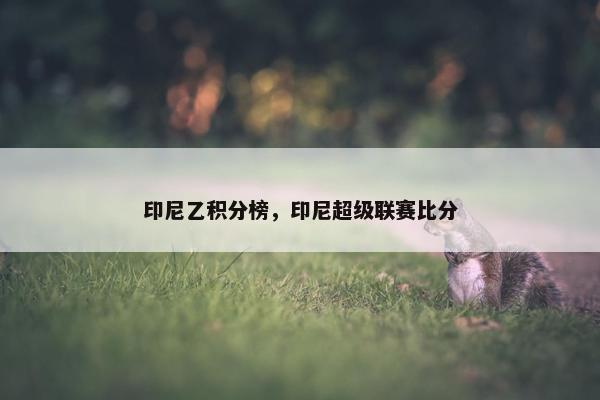 印尼乙积分榜，印尼超级联赛比分