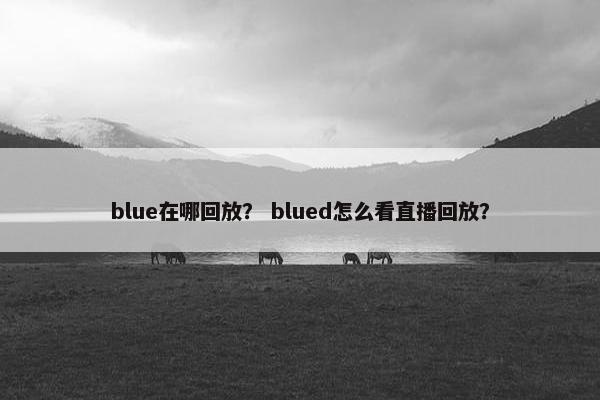 blue在哪回放？ blued怎么看直播回放？