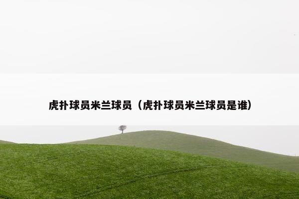 虎扑球员米兰球员（虎扑球员米兰球员是谁）