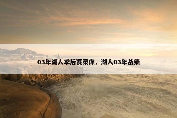 03年湖人季后赛录像，湖人03年战绩