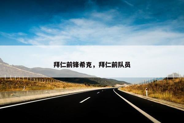 拜仁前锋希克，拜仁前队员