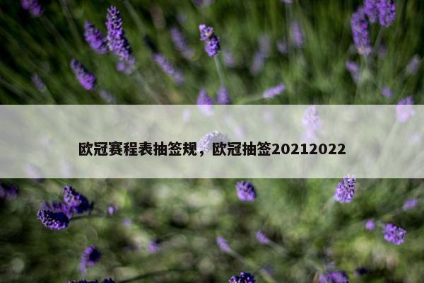 欧冠赛程表抽签规，欧冠抽签20212022