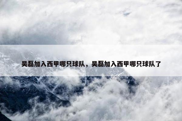 吴磊加入西甲哪只球队，吴磊加入西甲哪只球队了
