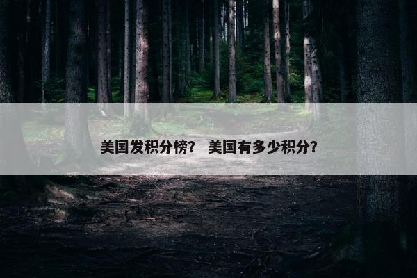 美国发积分榜？ 美国有多少积分？
