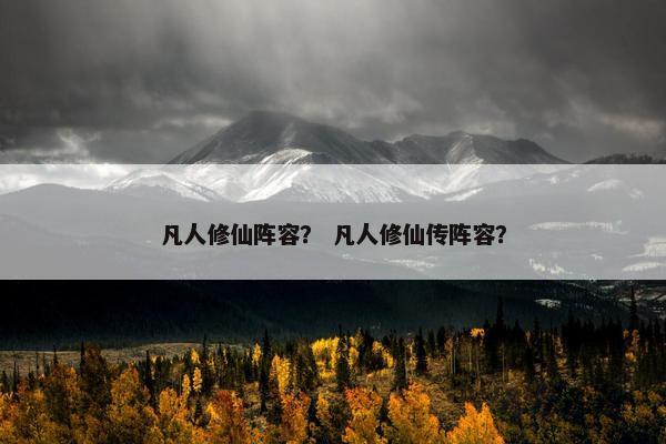 凡人修仙阵容？ 凡人修仙传阵容？