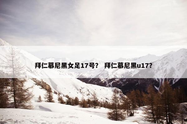 拜仁慕尼黑女足17号？ 拜仁慕尼黑u17？