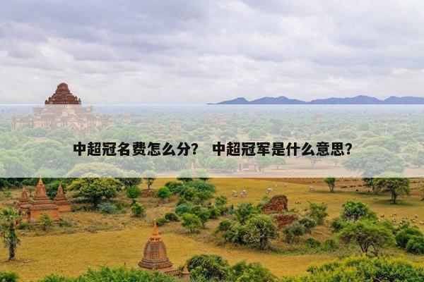 中超冠名费怎么分？ 中超冠军是什么意思？