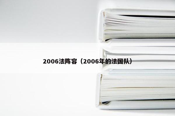 2006法阵容（2006年的法国队）