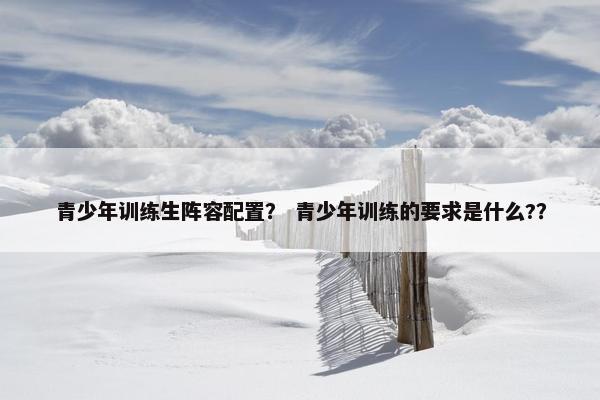 青少年训练生阵容配置？ 青少年训练的要求是什么?？
