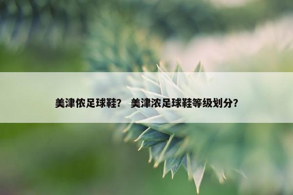 美津侬足球鞋? 美津浓足球鞋等级划分? 美津侬足球鞋? 美津浓足球鞋等级划分?