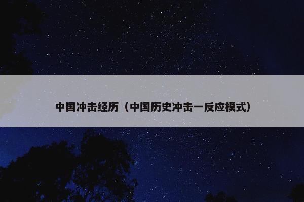 中国冲击经历（中国历史冲击一反应模式）