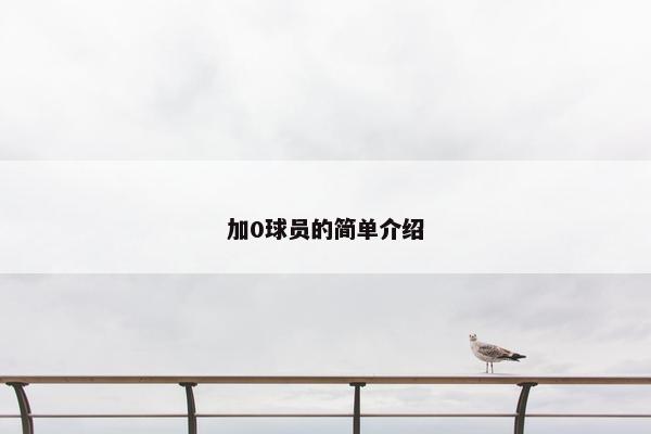 加0球员的简单介绍 加0球员的简单介绍