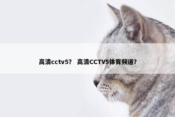 高清cctv5？ 高清CCTV5体育频道？
