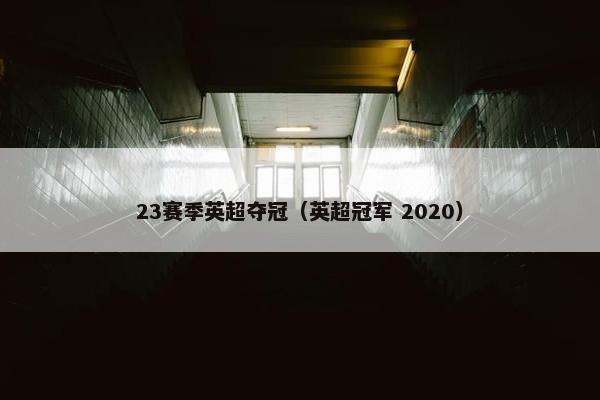 23赛季英超夺冠（英超冠军 2020）