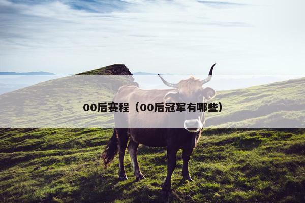 00后赛程（00后冠军有哪些）