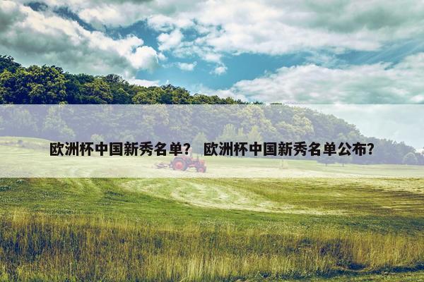 欧洲杯中国新秀名单？ 欧洲杯中国新秀名单公布？