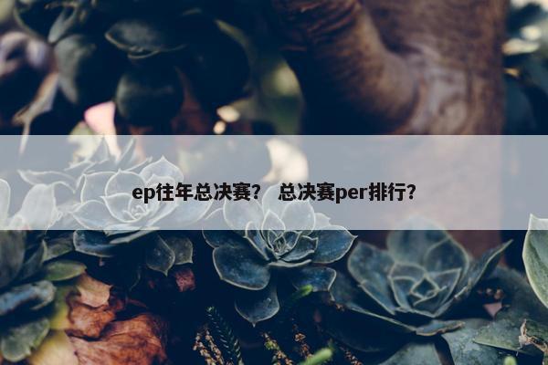 ep往年总决赛？ 总决赛per排行？
