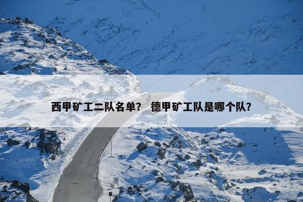 西甲矿工二队名单？ 德甲矿工队是哪个队？