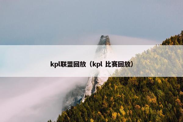 kpl联盟回放（kpl 比赛回放）