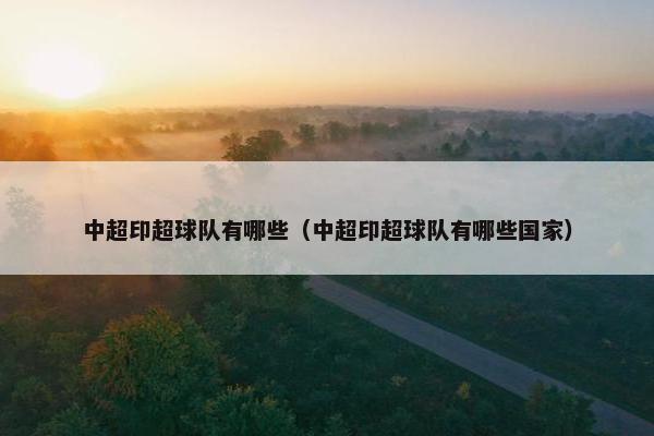 中超印超球队有哪些（中超印超球队有哪些国家）