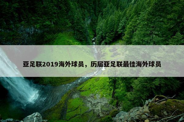 亚足联2019海外球员，历届亚足联最佳海外球员