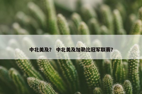 中北美及？ 中北美及加勒比冠军联赛？