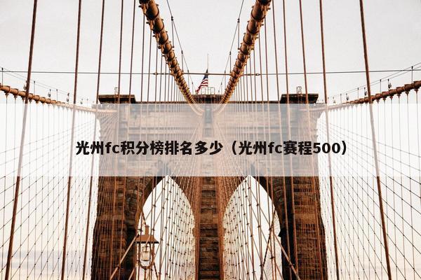 光州fc积分榜排名多少(光州fc赛程500) 光州fc积分榜排名多少(光州fc赛程500)