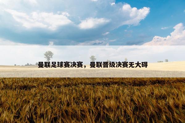 曼联足球赛决赛，曼联晋级决赛无大碍