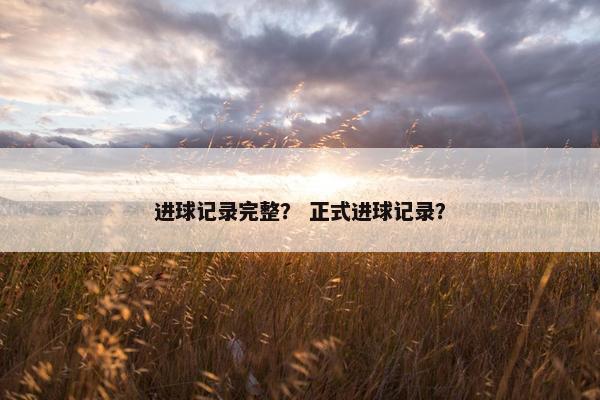 进球记录完整? 正式进球记录? 进球记录完整? 正式进球记录?