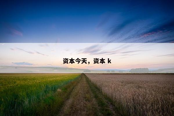 资本今天,资本 k 资本今天,资本 k