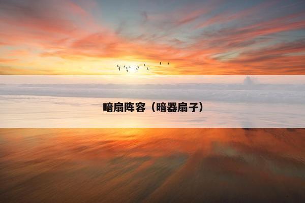 暗扇阵容（暗器扇子）